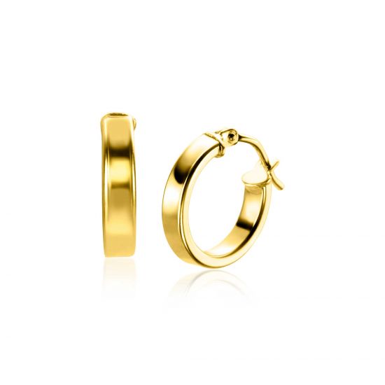 ZINZI GOLD oorringen platte vk buis 13x3mm