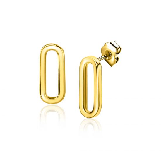 ZINZI GOLD oorstekers paperclip schakel 14mm