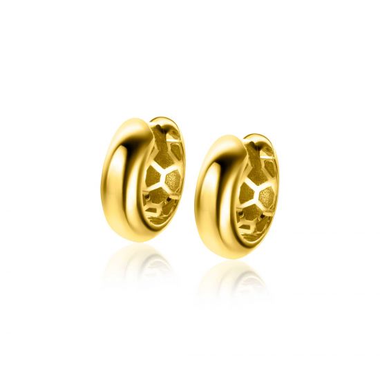 ZINZI GOLD klapcreolen half ronde buis 13,8x4,9mm
