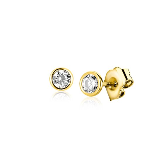 ZINZI GOLD oorknopjes zirc.in glad kastje 2.6mm