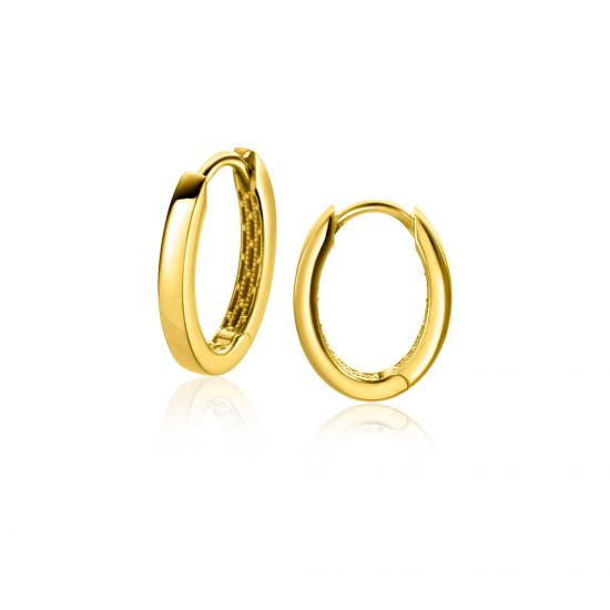 ZINZI GOLD klapcreolen ovaal 15x2mm