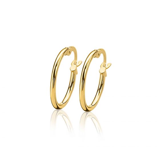 "ZINZI Gold 14 Karat Gold Kreolen rund rohrförmig 15 x 1,5mm ZGO127"