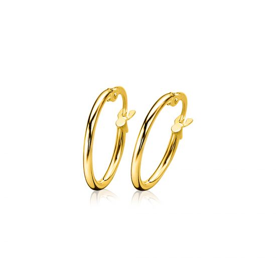 "ZINZI Gold 14 Karat Gold Kreolen rund rohrförmig 17,5 x 1,5mm ZGO128"