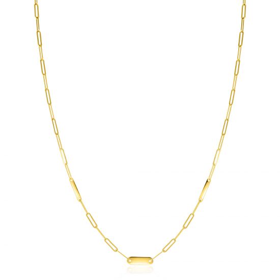 ZINZI GOLD collier paperclip met 3 plaatjes 45cm