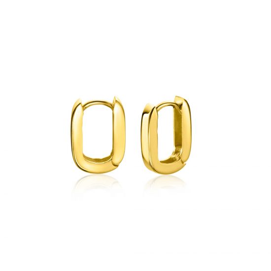 ZINZI GOLD klapcreolen rechthoek 10x7x2mm