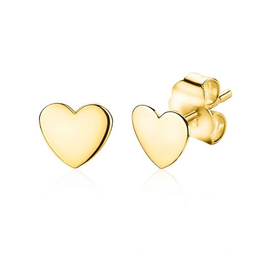 ZINZI Gold 14 Karat Gold Ohrstecker glatt Herz ZGO214