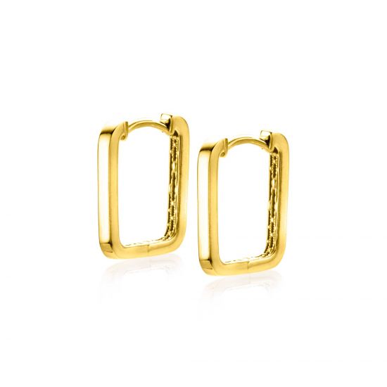 ZINZI GOLD klapcreolen rechthoek 16x2mm