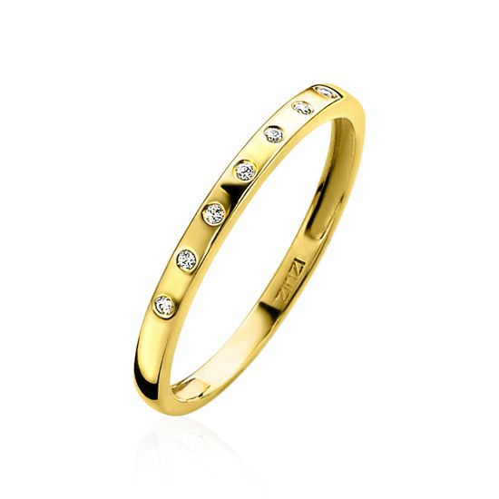 "ZINZI Gold 14 Karat Gold Ansteckring  weiß ZGR149"