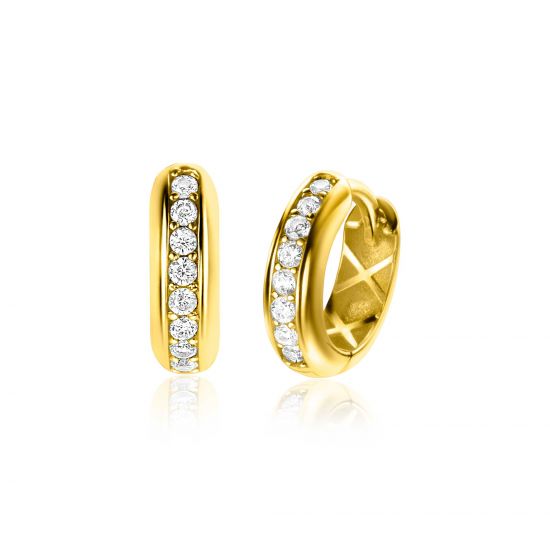 ZINZI GOLD klapcreolen half ronde buis 12,7x3,8mm