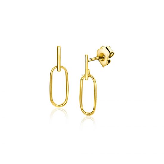 ZINZI GOLD oorsteker staafje met open ovaal