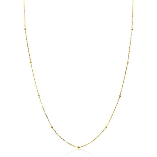 ZINZI Gold 14 Karat goldene Gliederkette mit Kugeln, 1,5mm breit, Länge 42-45cm ZGC502
