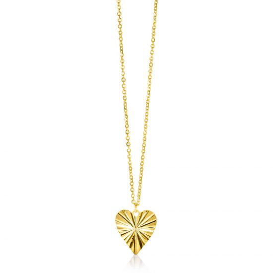 ZINZI GOLD collier met gediamanteerd hart hanger