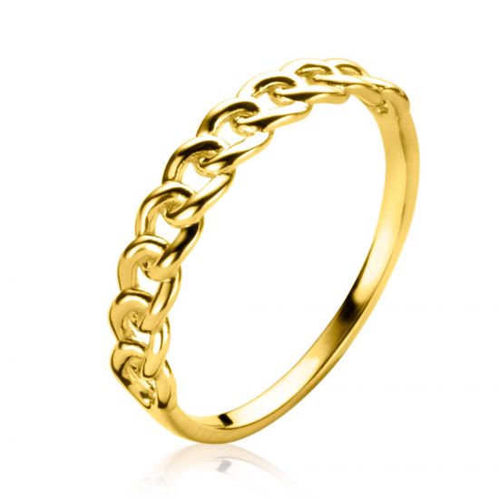 ZINZI Gold ring gourmet schakel 3.6mm mt. 58