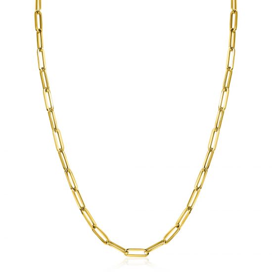 ZINZI GOLD collier paperclip schakels 43cm