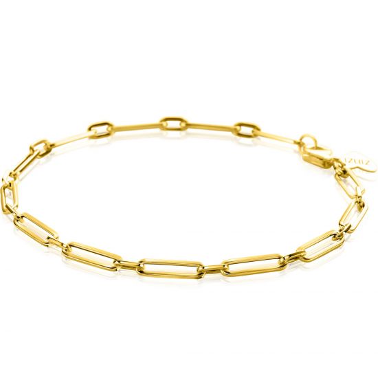 ZINZI GOLD armband paperclip met tussenoog