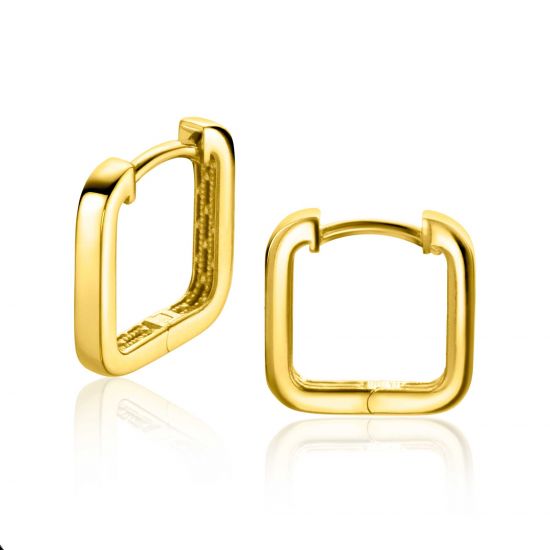 ZINZI GOLD klapcreolen vierkant 12 x1.7mm