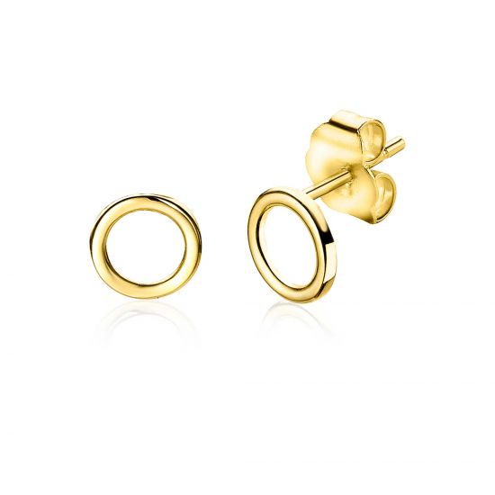 ZINZI Gold 14 Karat Goldohrstecker offen rund 6mm ZGO163