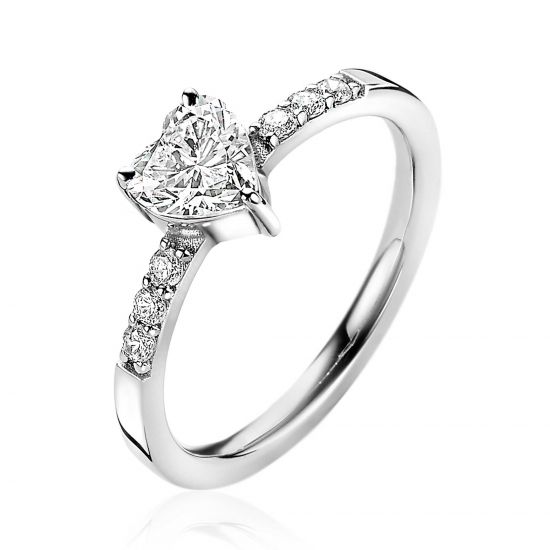 ZINZI silberner Ring Herz weißer Zirkonia ZIR2134