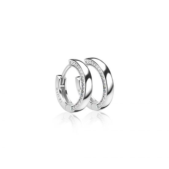 ZINZI silberne Kreolen 17 x 3mm  weiß ZIO1513