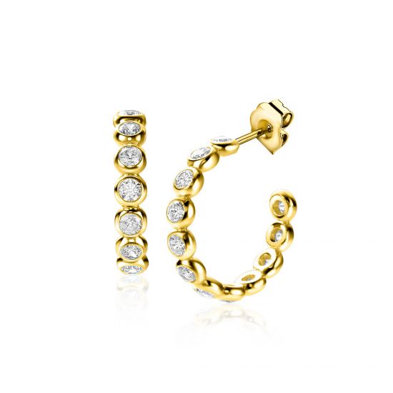 ZINZI zlv. oorst.gg.verg.met ronde zirconia's 21x4mm