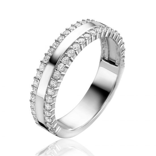ZINZI zlv. ring buitenranden zirc. 5mm breed mt.62