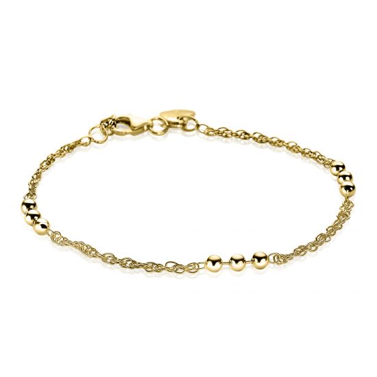 ZINZI silbernes Armband gelb vergoldet Kugel ZIA1422G