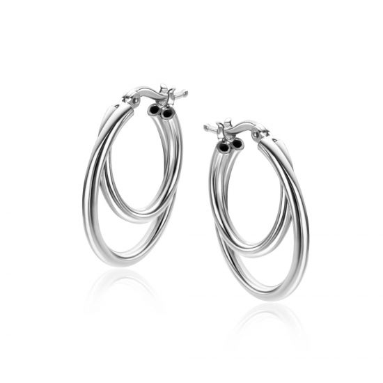 ZINZI zlv. oorringen 2 ringen in 2 maten 22x2mm