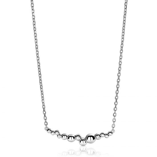 ZINZI silberne Kette glatt Kugel 45cm ZIC1763