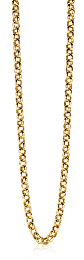 ZINZI silberne Jasseron-Halskette gelb vergoldet 5mm breit 45cm ZIC1009G