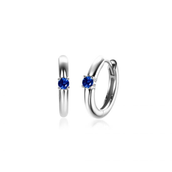 ZINZI zlv. oorringen birthstones saffier cz