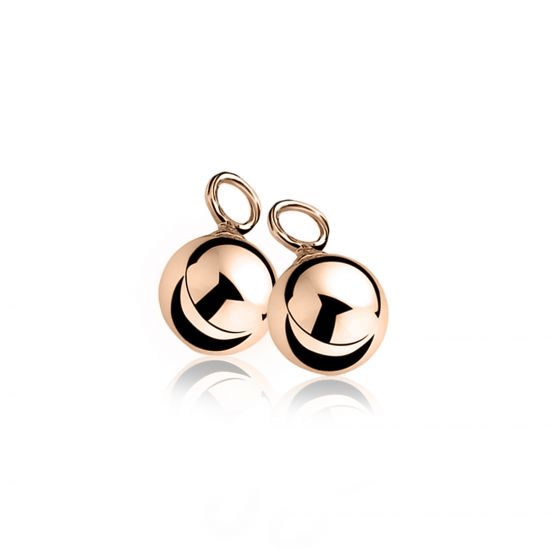ZINZI silberne Ohrhänger rosé vergoldet Kugel 10mm ZICH716R