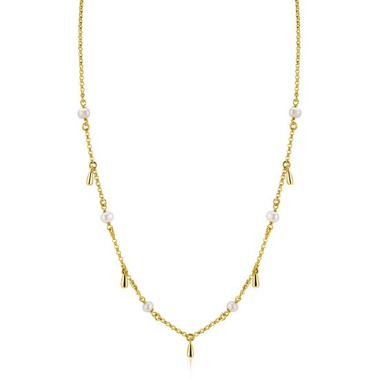 ZINZI zlv.collier gg.verg.met parels en pegeltjes 42/45