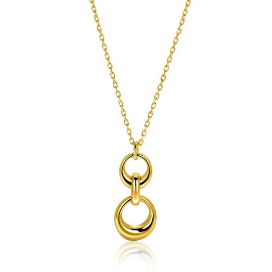 ZINZI vergoldetes Silber Collier mit drei organischen Formen als Anhänger, 42-45 cm ZIC2671