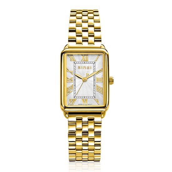 Zinzi Elegance horloge 28mm witte w.plaat gg.st.band