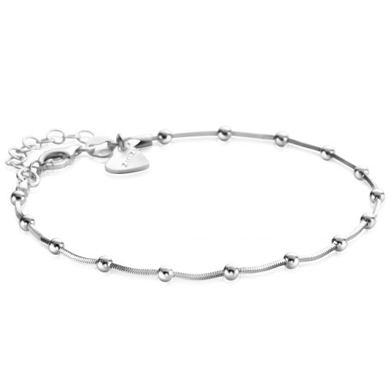 ZINZI zlv. slangenarmband met bolletjes