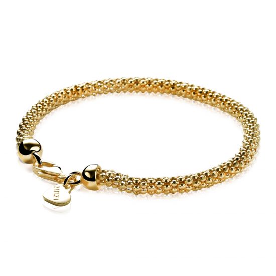 ZINZI silbernes Gliederarmband gelb vergoldet 4,5mm breit 19cm ZIA1057G