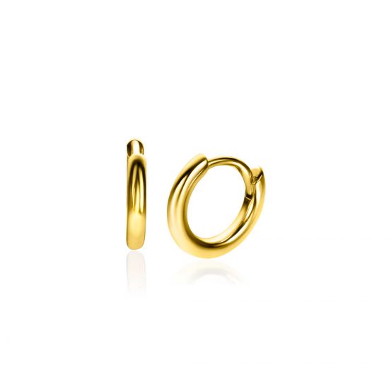ZINZI Silber Luxusohrringe extra 14K gelb vergoldet glatt 10x2mm ZIO2261G
