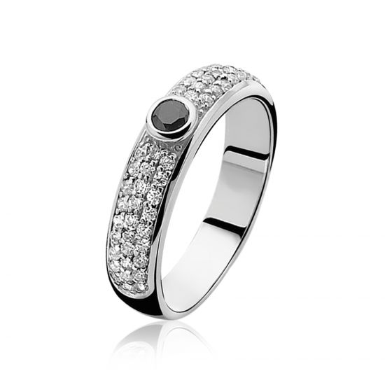 ZINZI silberner Ring schwarz ZIR764