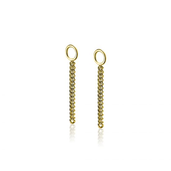 ZINZI silberne Ohrhänger gelb vergoldet Gourmet Kette 30mm ZICH1694G