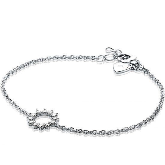 ZINZI silbernes Armband Sonne weiß ZIA1883