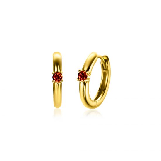 ZINZI zlv. oorringen gg.verg birthstones granaat cz