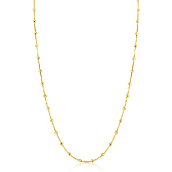ZINZI zlv.gg.verg.slangencollier met bolletjes 42/45