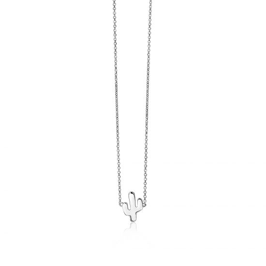 ZINZI silberne Fantasie Kette Kaktus 40-45cm ZIC1680