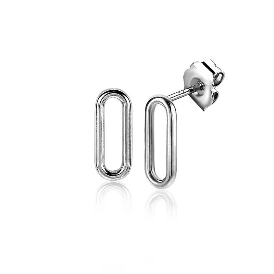 ZINZI silberne Ohrstecker 14mm oval glatt ZIO2210