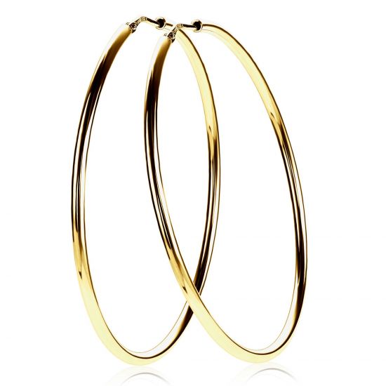 ZINZI silberne Kreolen 55 x 2mm glatt gelbvergoldet ZIO437G
