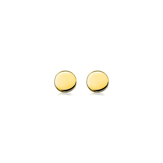 ZINZI silberne Ohrstecker gelbvergoldet glatt rund 6mm ZIO1376G