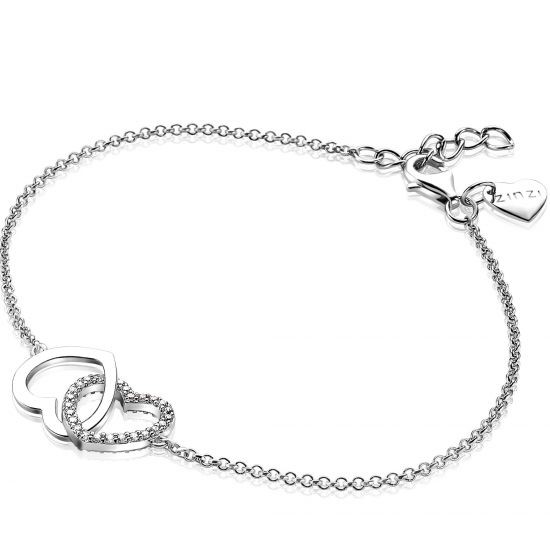 ZINZI Armband verbunden Herzen weiß ZIA1736