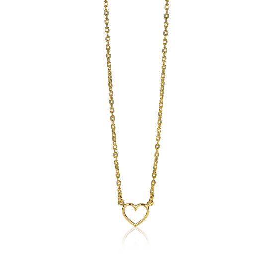 ZINZI silberne Kette gelb vergoldet offen Herz 40-43cm ZIC1420G