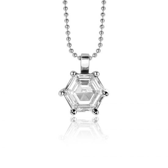 ZINZI Silberanhänger mit sechseckigen weißen Zirkonia 15mm ZIH2259
