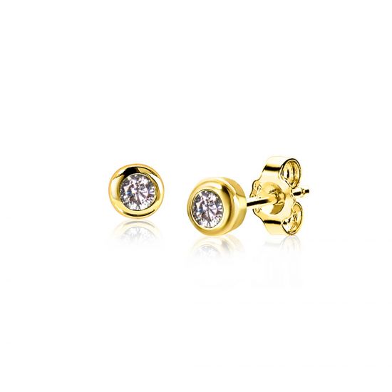 ZINZI zlv. oorknopjes gg.verg.birthstones wit cz